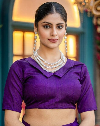 Purple Pure Soft Bhagalpuri Cotton Handloom Saree 