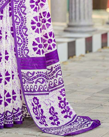 Purple Pure Soft Bhagalpuri Cotton Handloom Saree 