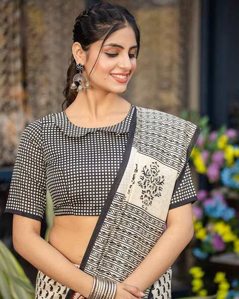 Off white Pure Soft Bhagalpuri Cotton Handloom Saree 