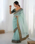 Sea Green Pure Soft Crush Banarasi Silk Saree 