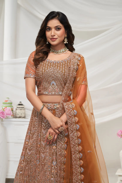 Mustard Paisley Patterned Lehenga Ensemble