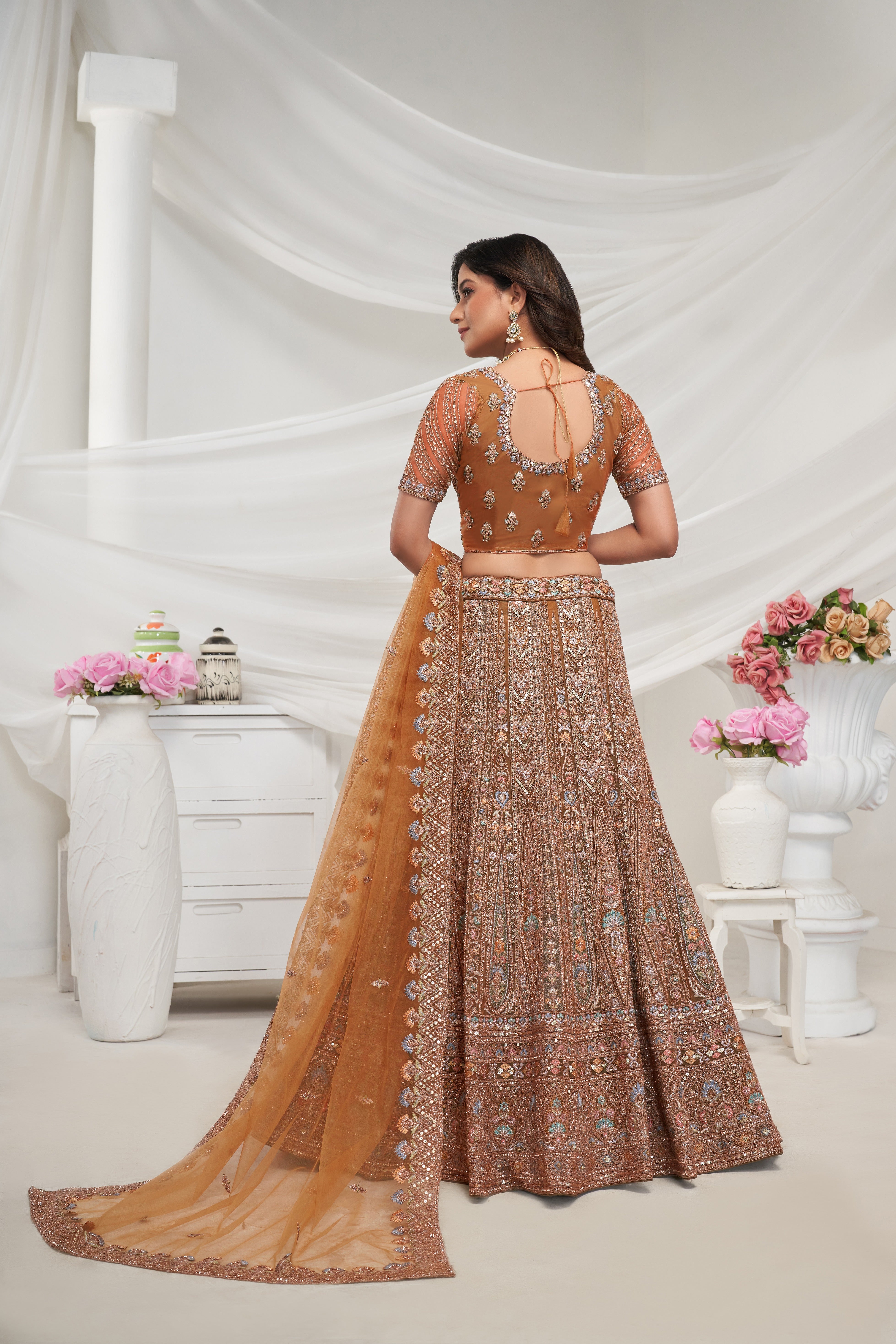 Mustard Paisley Patterned Lehenga Ensemble