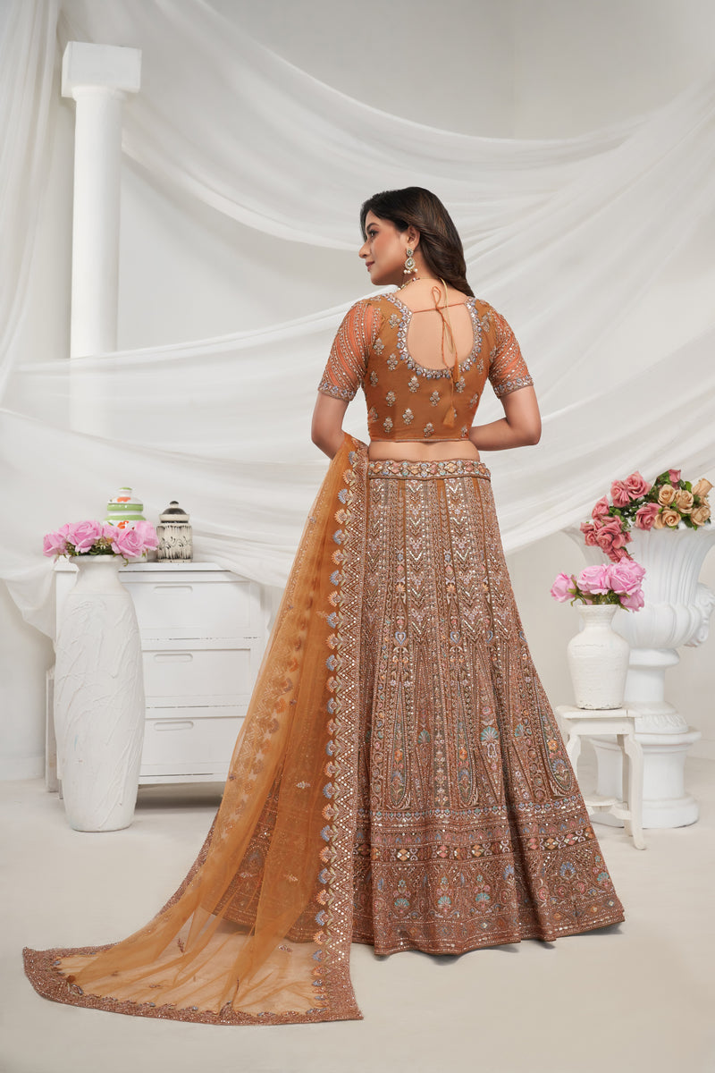 Mustard Paisley Patterned Lehenga Ensemble