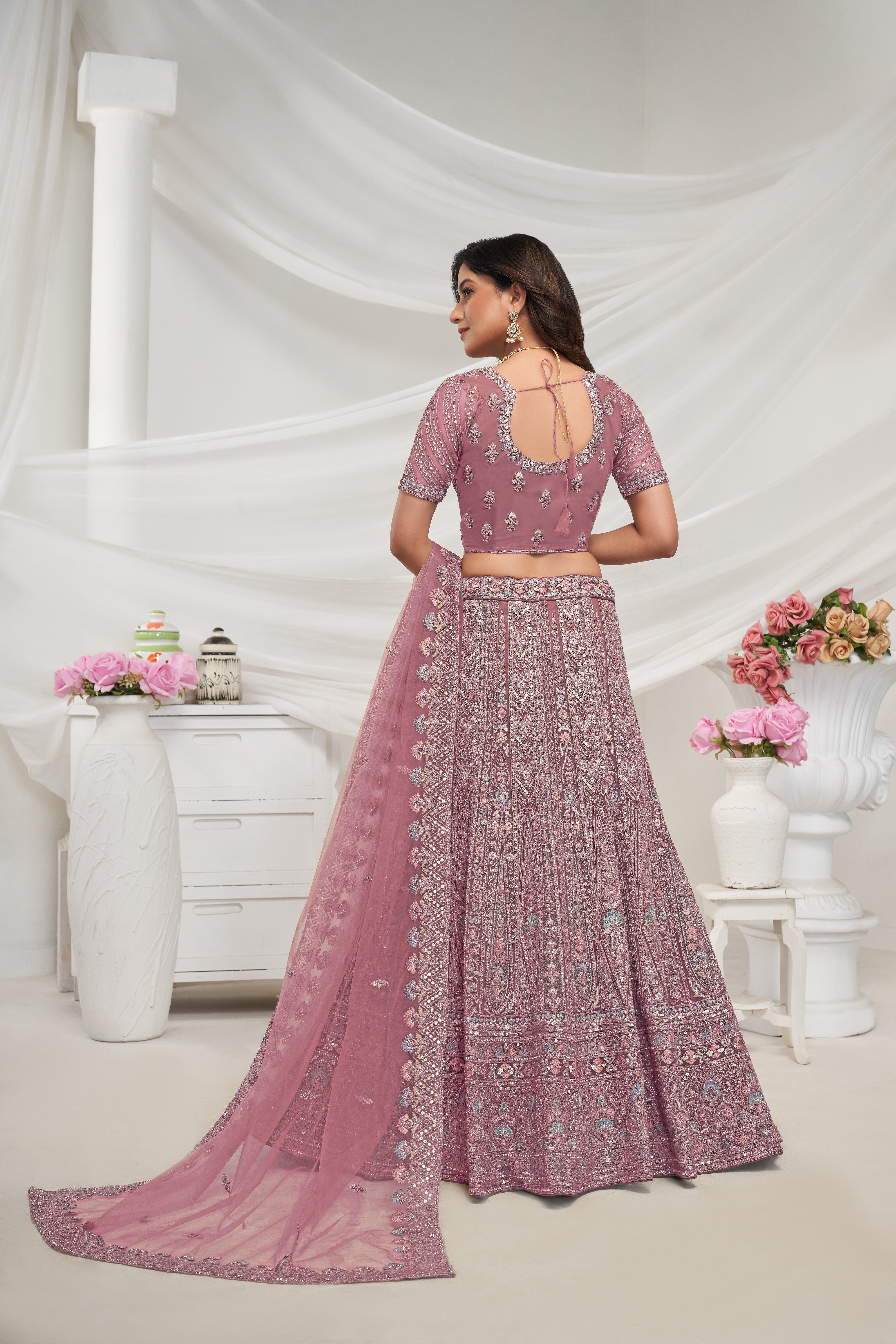 Mauve Paisley Patterned Lehenga Ensemble