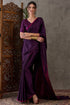 Purple Pure Gaji Silk Satin Printed Saree 