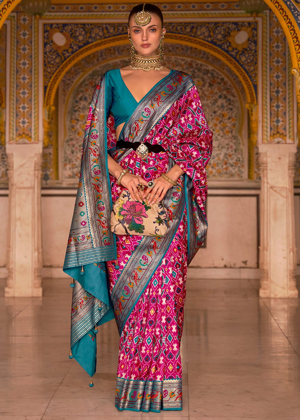 Party Wear Patola Print Saree
