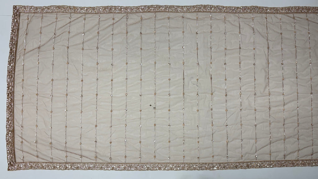 Brown Pure Heavy Net Motif Handwork Zari Sequins Work Bridal Lehenga Choli