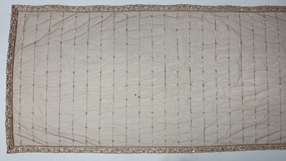 Brown Pure Heavy Net Motif Handwork Zari Sequins Work Bridal Lehenga Choli