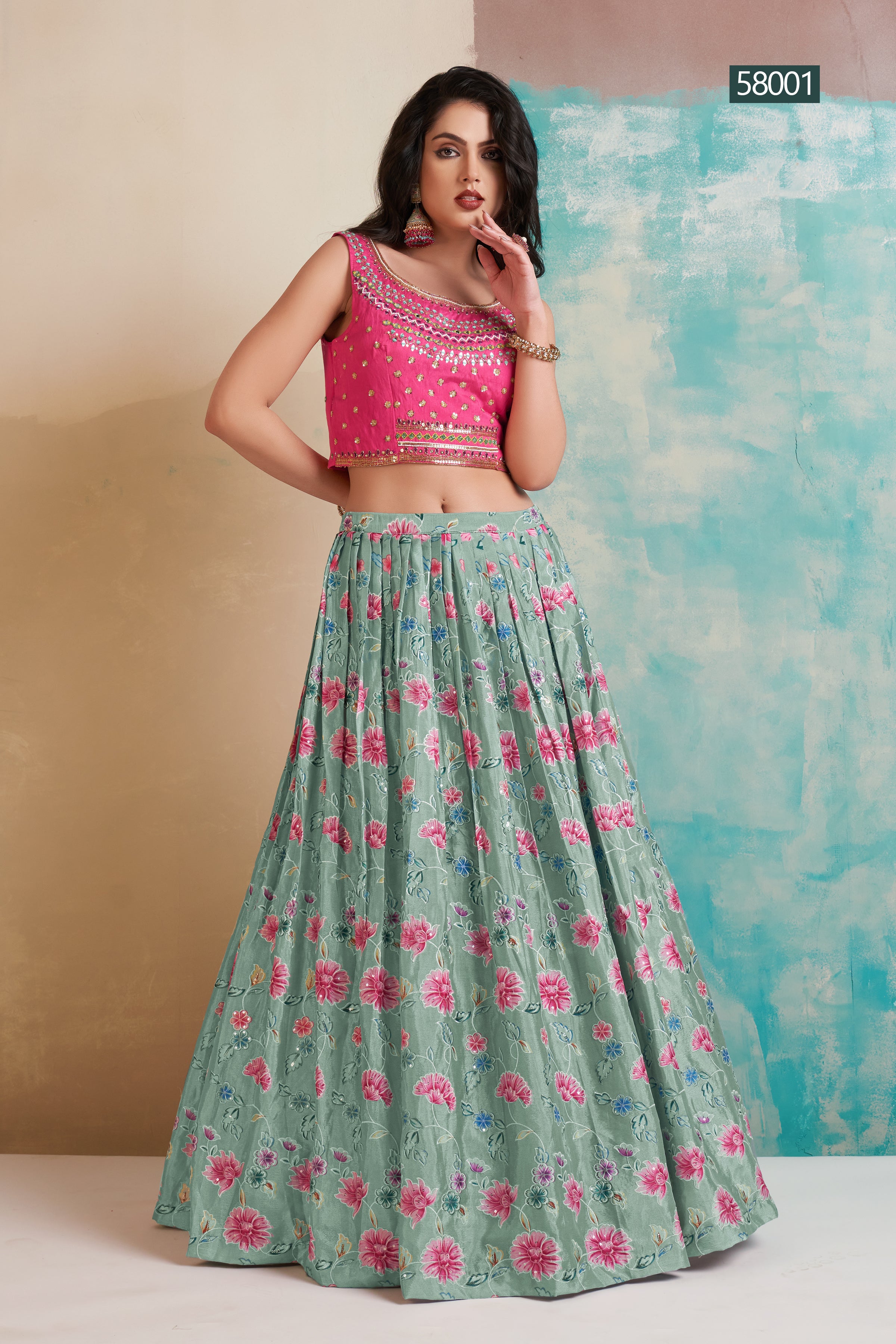 Floral Vol 6 Designer Occasion Wear Lehenga D.No 58001 - Anant Tex Exports Private Limited