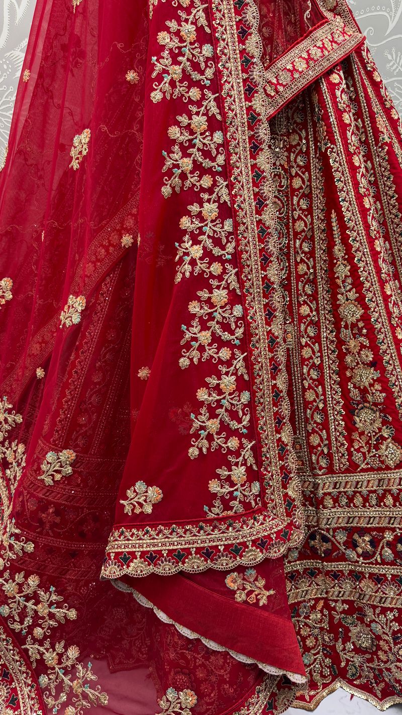 Red Pure Soft Silk Premium Bridal Lehenga Choli Wedding Lehenga Choli Anant Tex Exports Pvt.Ltd..