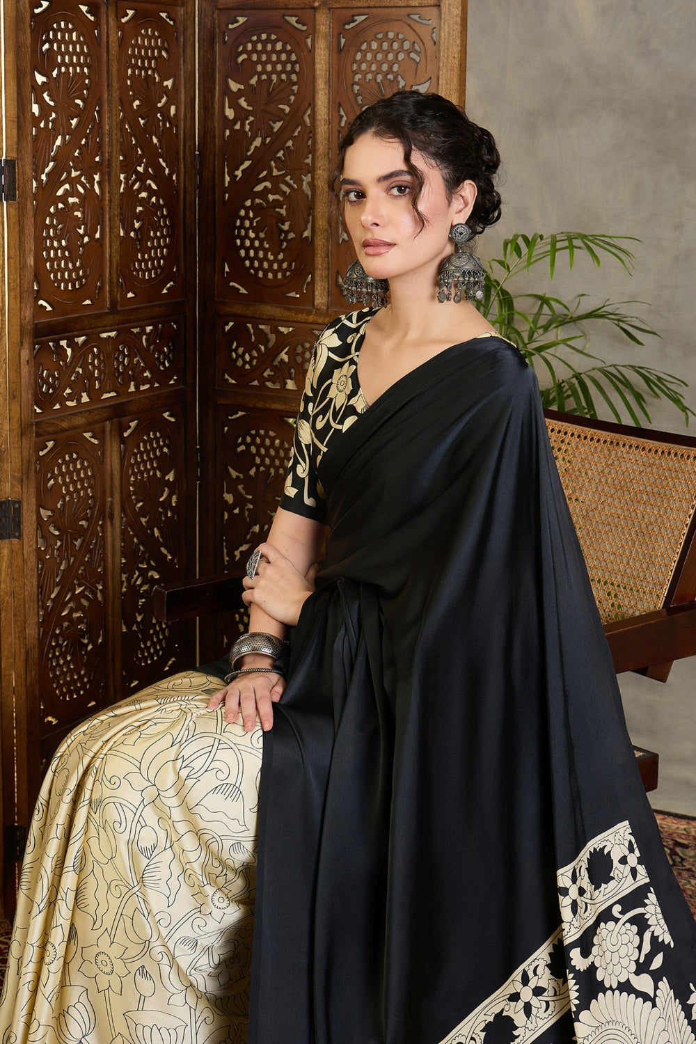 Black Pure Soft Handloom Weaving Silk Saree 