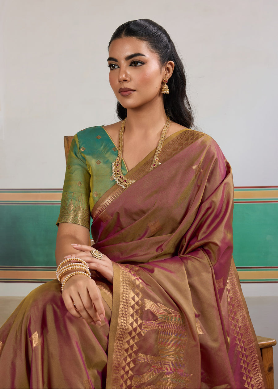 Coffee Brown Pure Soft Silk Handloom Saree