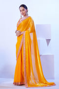 Lightweight Jimmy Choo fabric saree in yellow