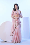 Designer pastel pink saree for party