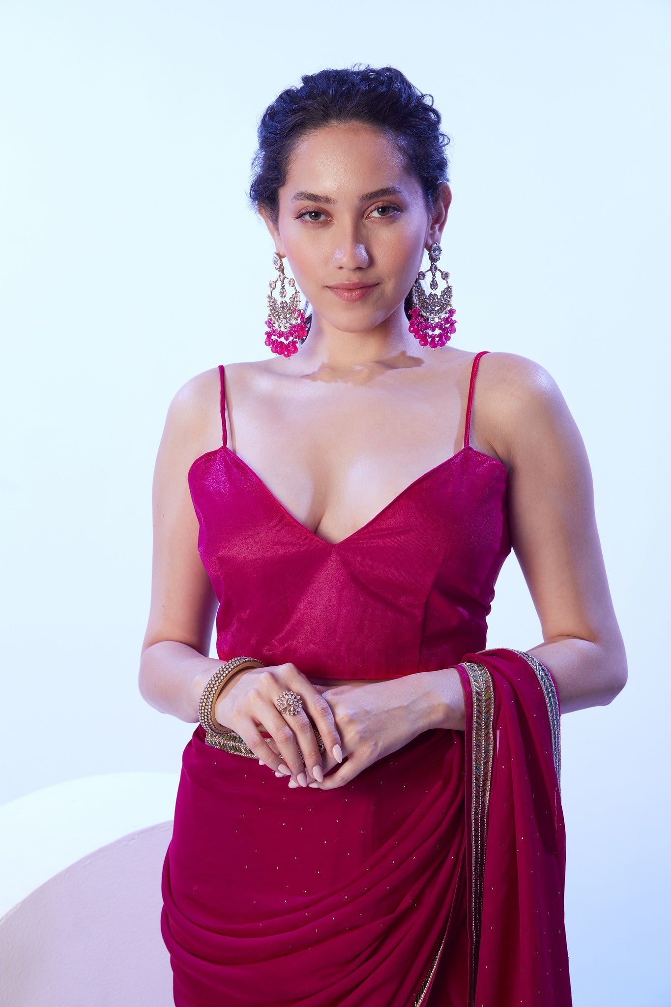 Jimmy Choo saree maroon