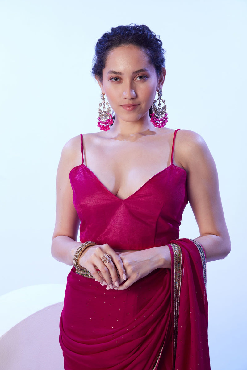 Jimmy Choo saree maroon
