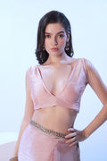 Light pink saree Jimmy Choo fabric