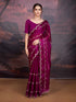 Wine purple Jimmy Choo saree for reception