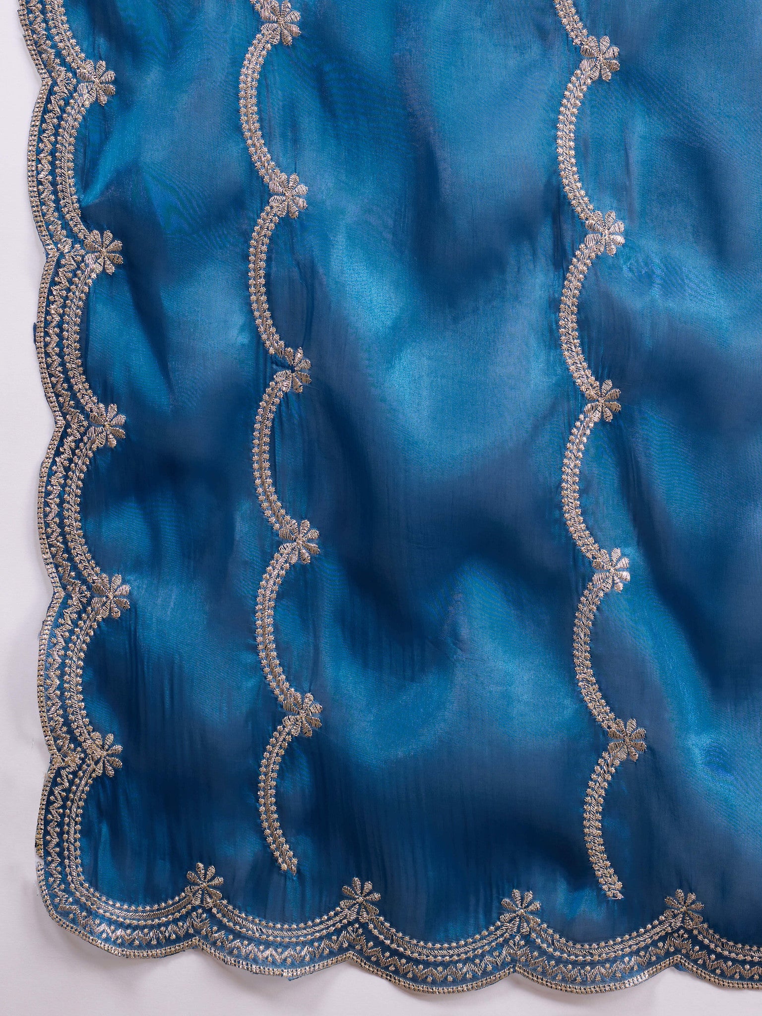 Royal Blue Jimmy Choo Saree with Embroidery