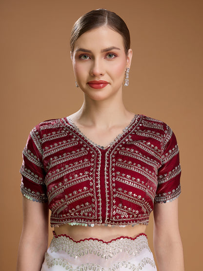 Designer white saree for engagement