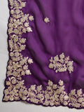 Purple Jimmy Choo Saree with Heavy Embroidery & Coding Work