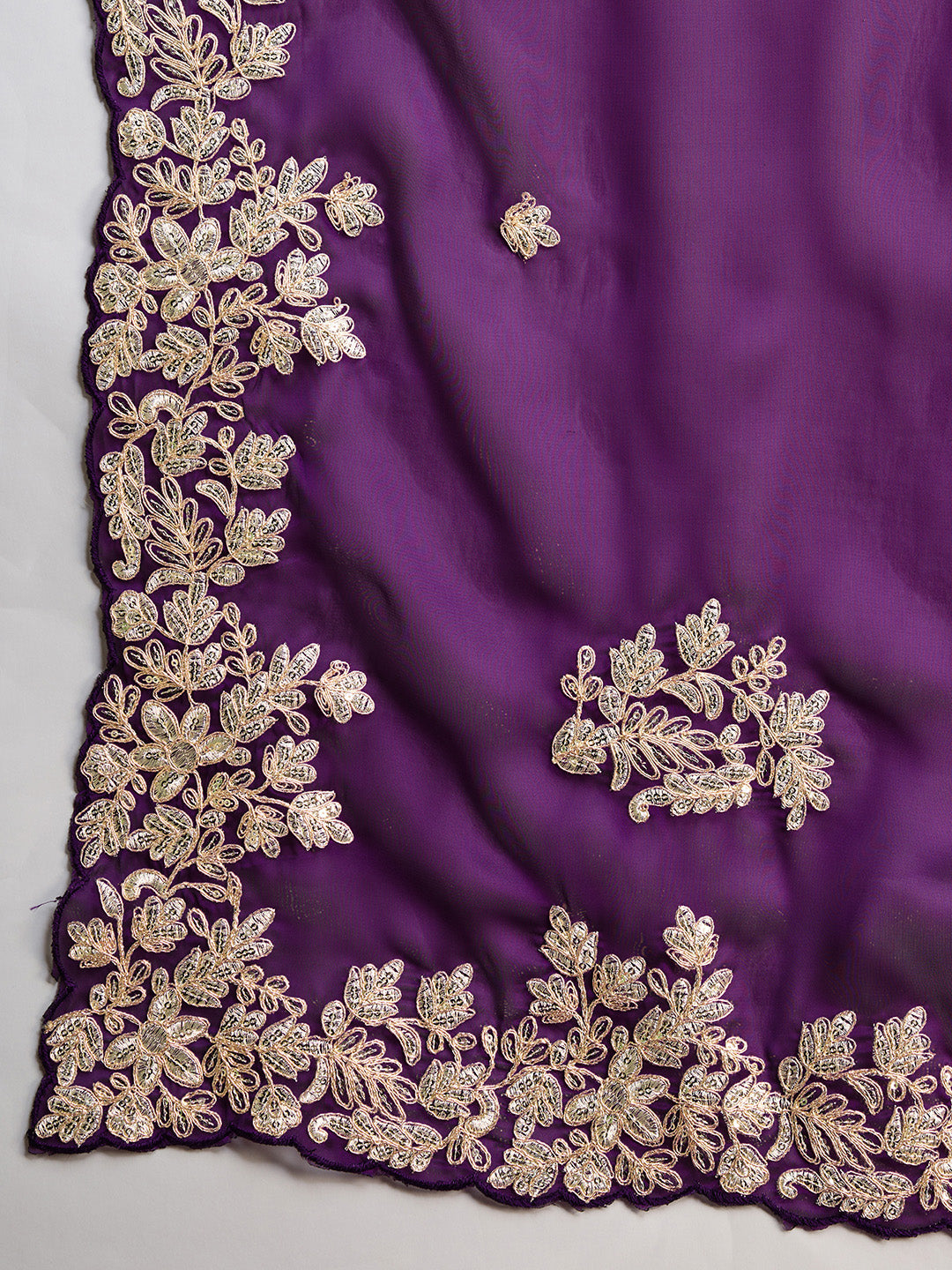 Purple Jimmy Choo Saree with Heavy Embroidery & Coding Work