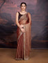 Brown Jimmy Choo saree with Siroski embroidery for weddings