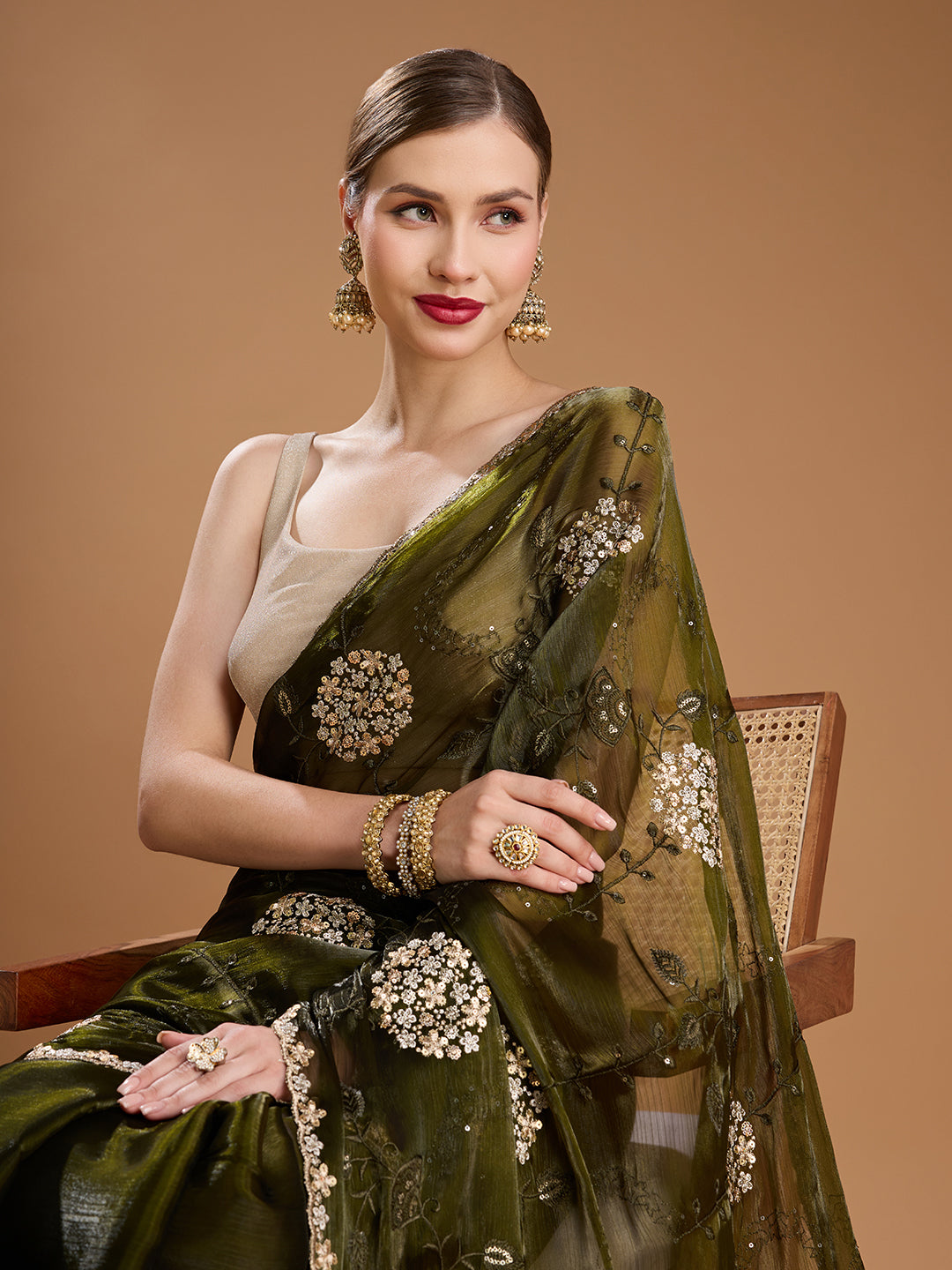 Designer sequin saree for party and reception