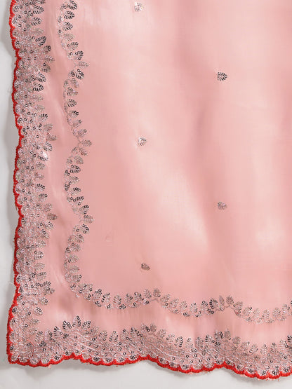 Baby Pink Jimmy Choo Saree with Sequin Embroidery