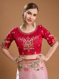 Designer saree in Jimmy Choo fabric pink