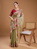 Jimmy Choo fabric saree with heavy floral embroidery