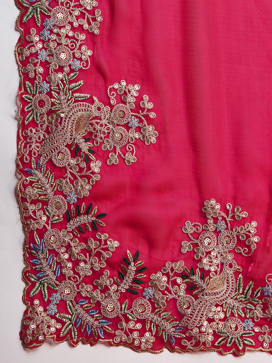 Magenta Jimmy Choo Saree with Heavy Embroidered &amp; Coding Work