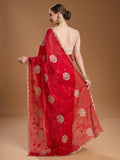 Traditional red saree for festive occasions