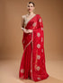 Red Jimmy Choo saree with designer sequin embroidery