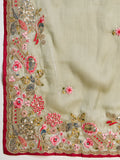 Olive Green Jimmy Choo Saree with Sequin & Coding Embroidery