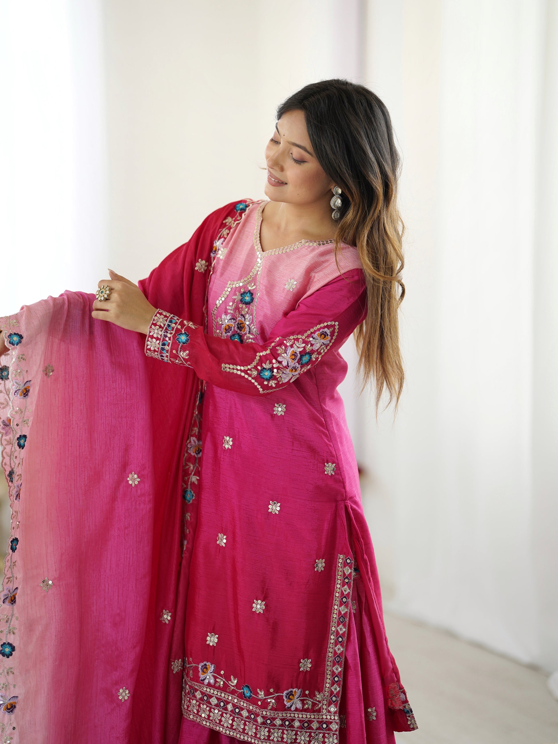 Light pink sharara suit for festive occasions and events