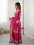 Real georgette pink sharara suit for women stitched