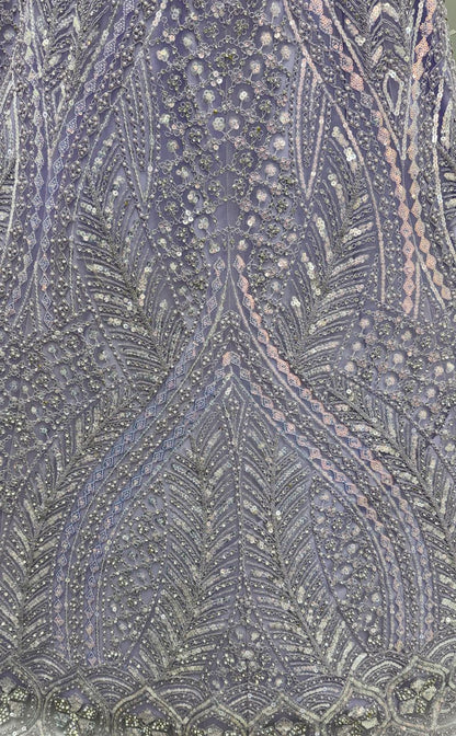 Lilac Pure Soft Heavy net Silk Heavy Embroidery Work Bridal Lehenga