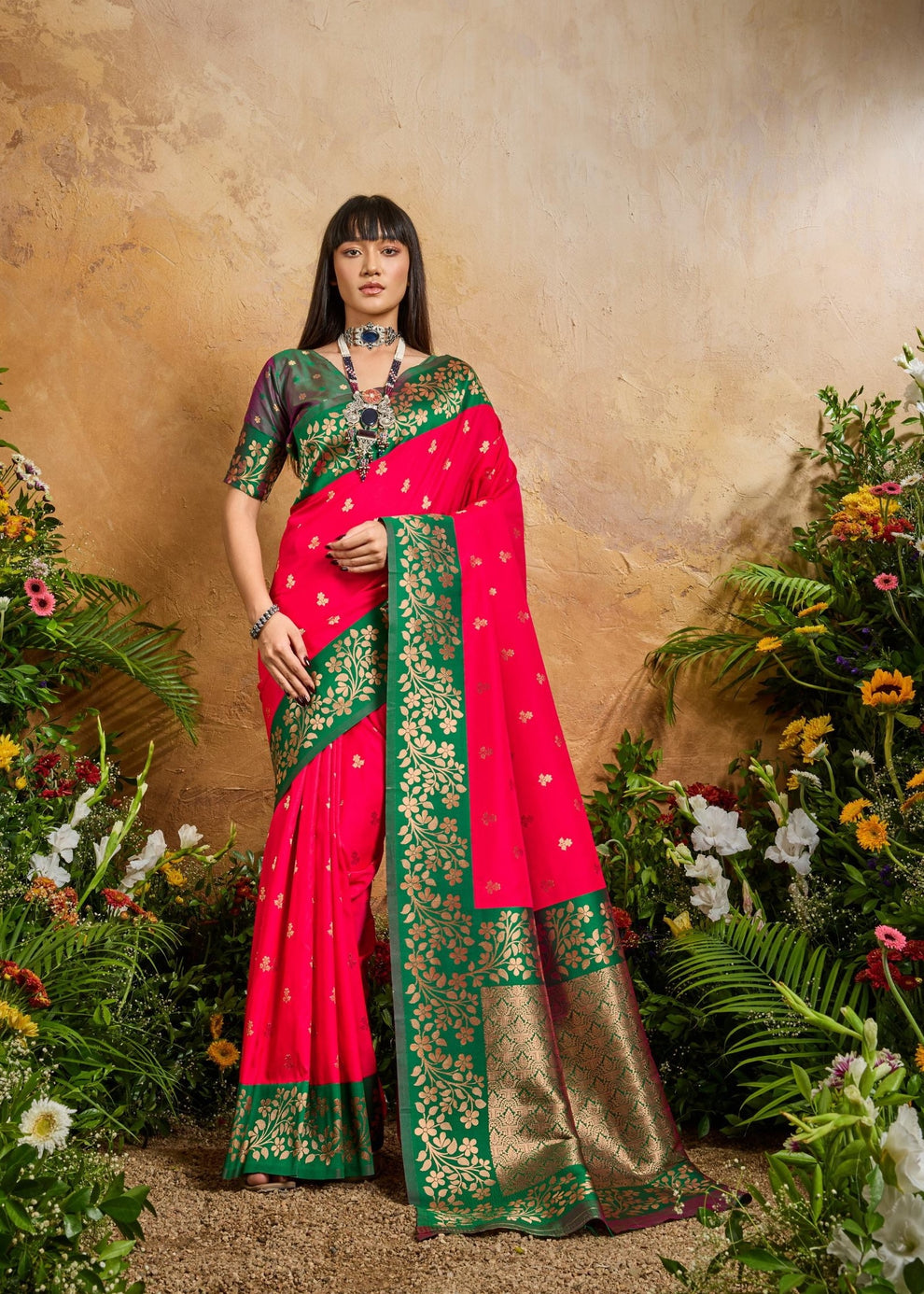Red Pure Soft Handloom Weaving Silk Saree 