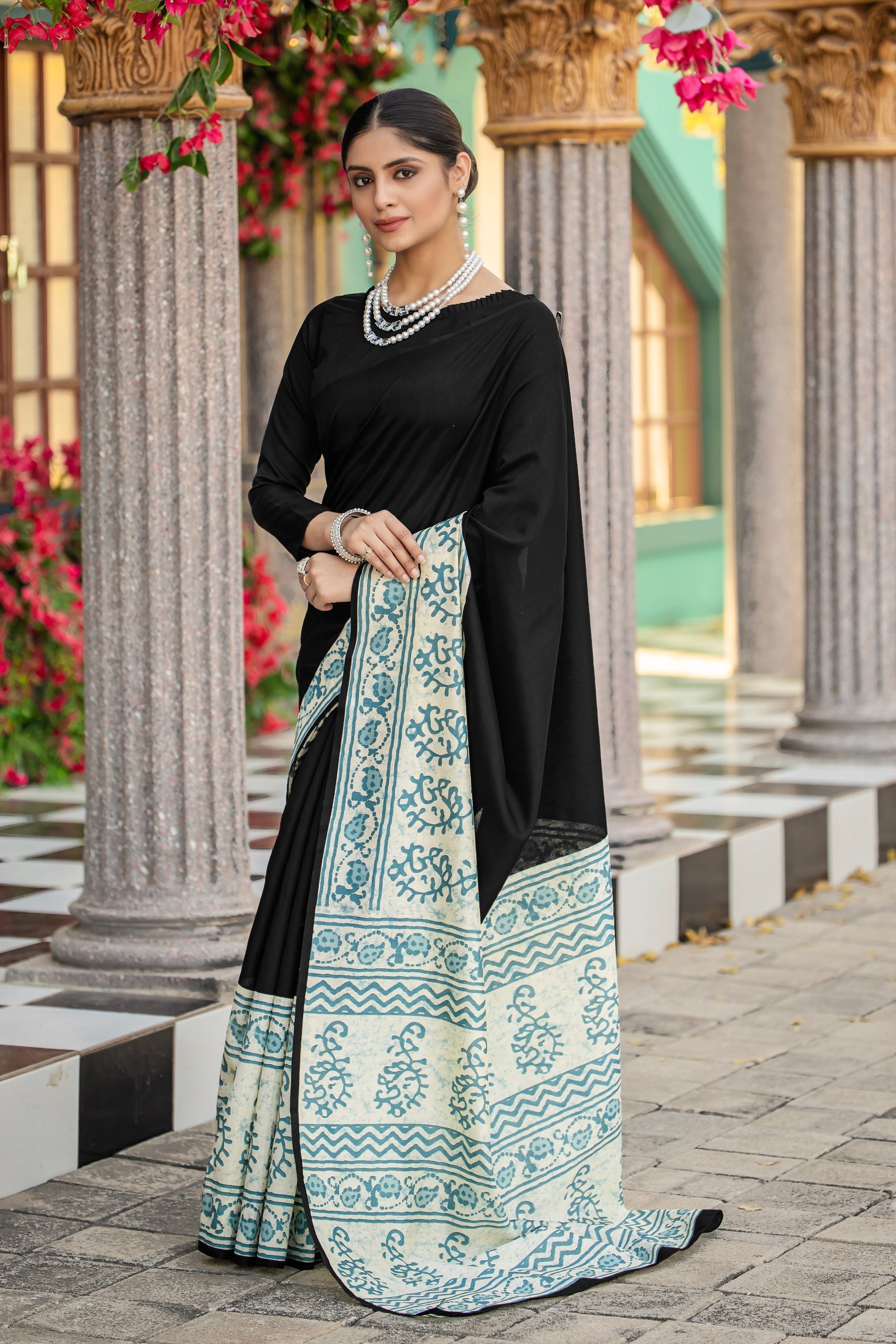 Black Pure Soft Bhagalpuri Cotton Handloom Saree