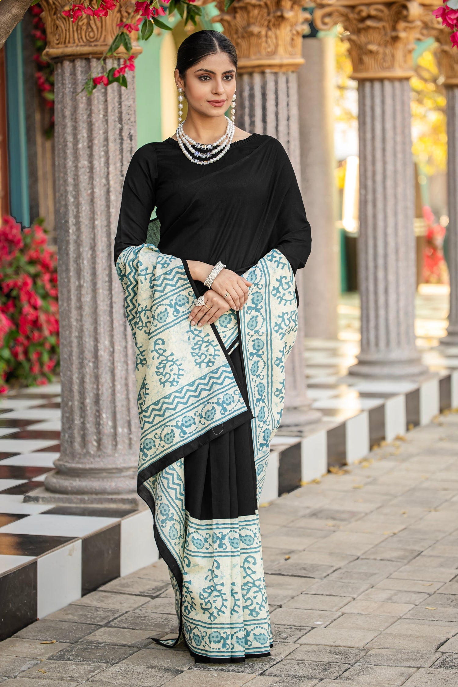 Black Pure Soft Bhagalpuri Cotton Handloom Saree 