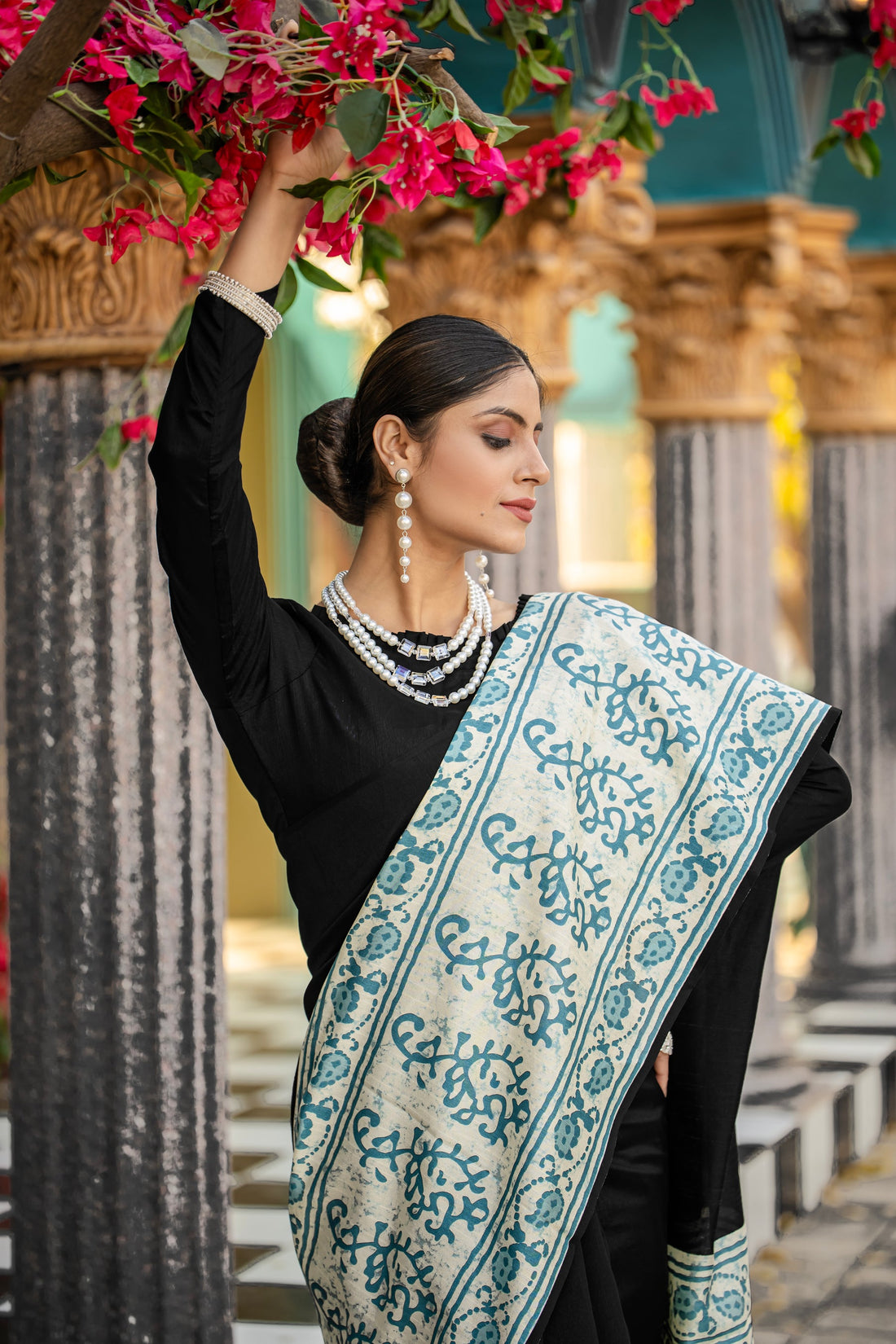 Black Pure Soft Bhagalpuri Cotton Handloom Saree 