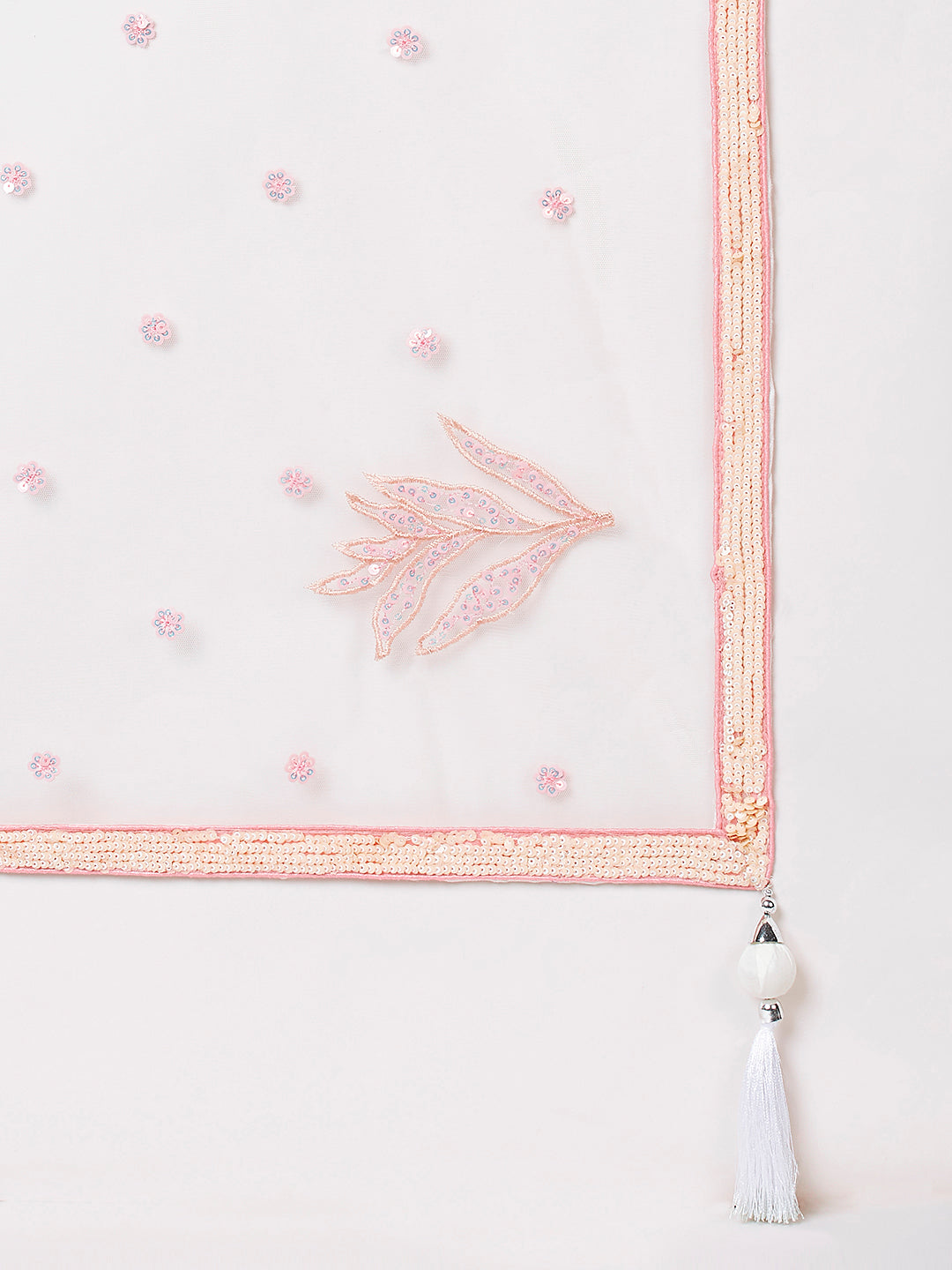 Dupatta with sequin border and ethnic motifs

