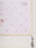 Mauve bridal wear with sequinned border


