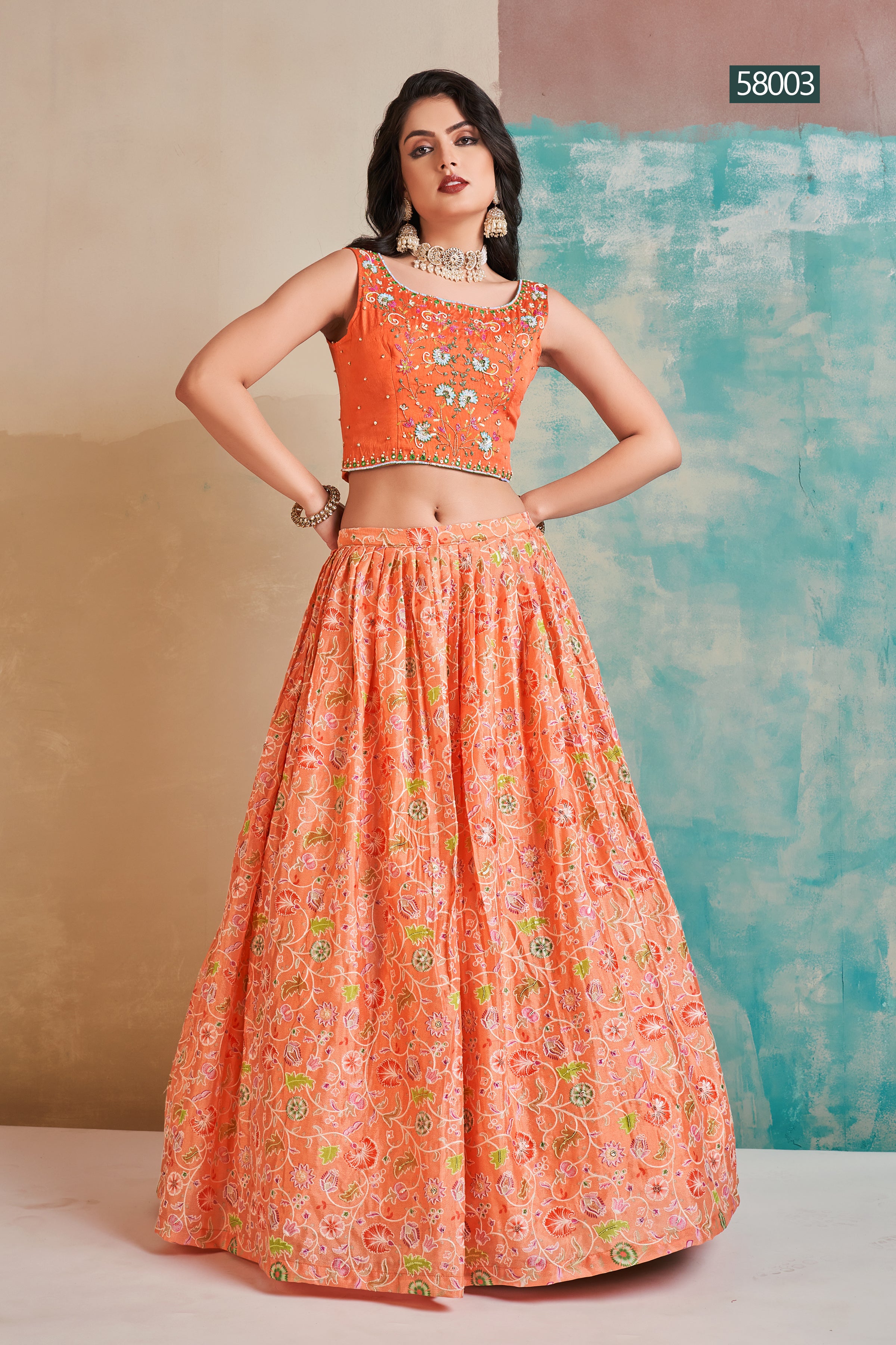 Floral Vol 6 Designer Occasion Wear Lehenga D.No 58003 - Anant Tex Exports Private Limited
