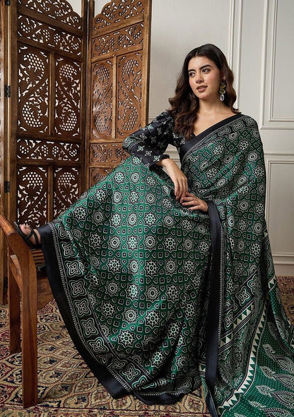 Ajrak Print Saree