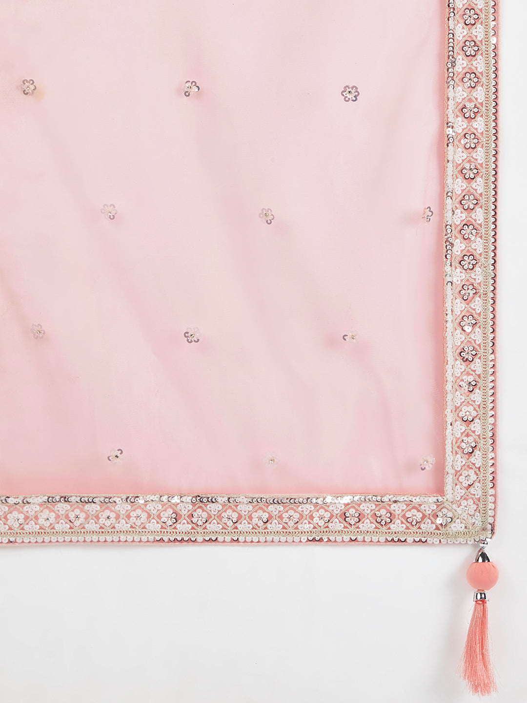 Coral Net Sequins and Thread Embroidery Lehenga choli &amp; Dupatta