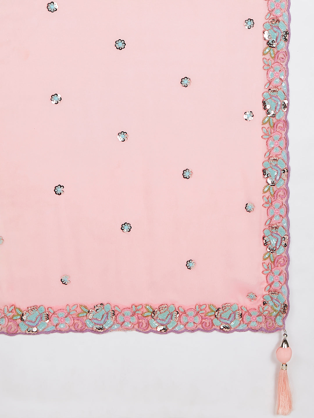 Rose Georgette Sequins and Thread Embroidery Lehenga Choli &amp; Dupatta