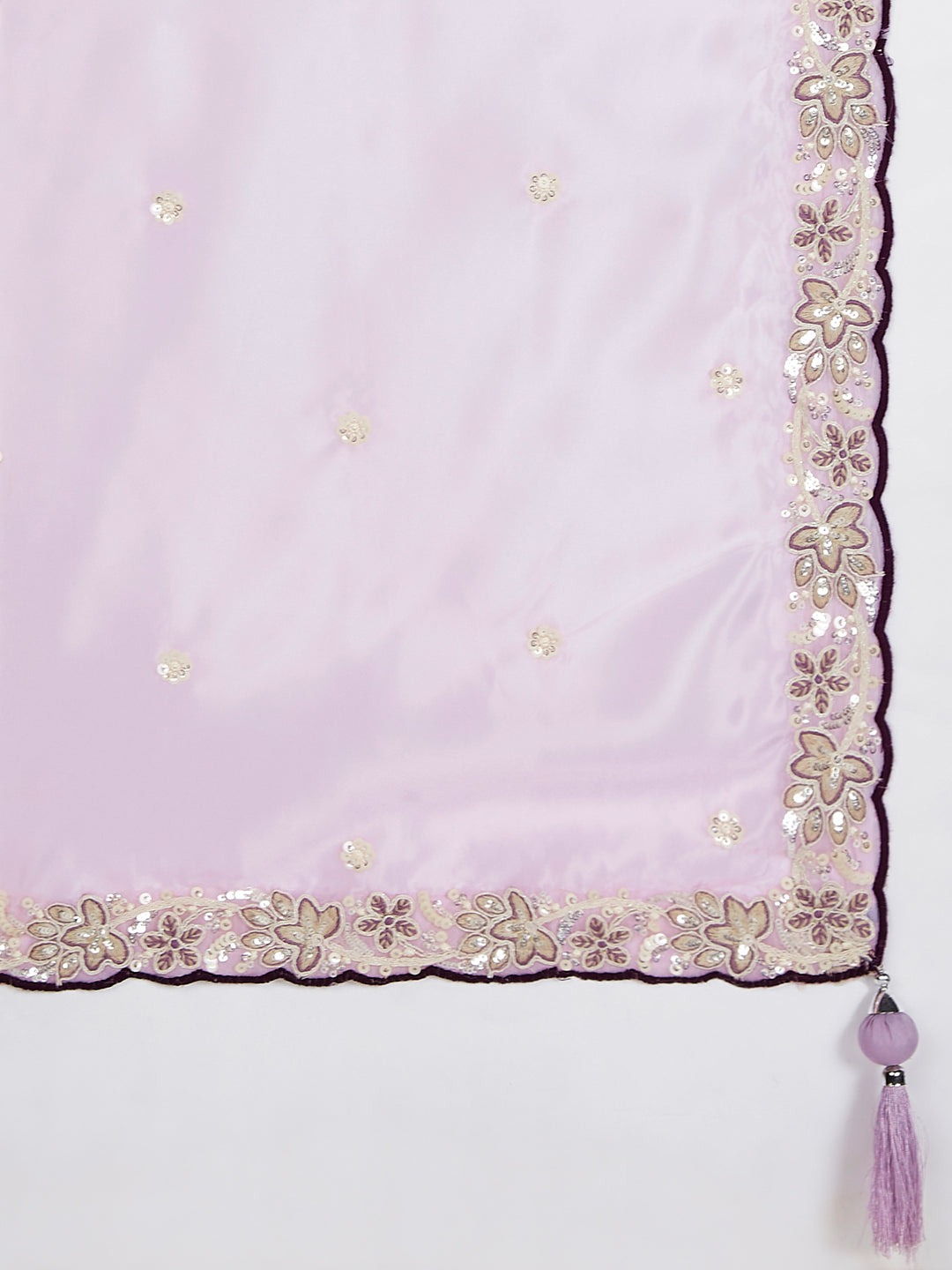 Purple Georgette Sequins Thread Embroidery Lehenga Choli &amp; Dupatta