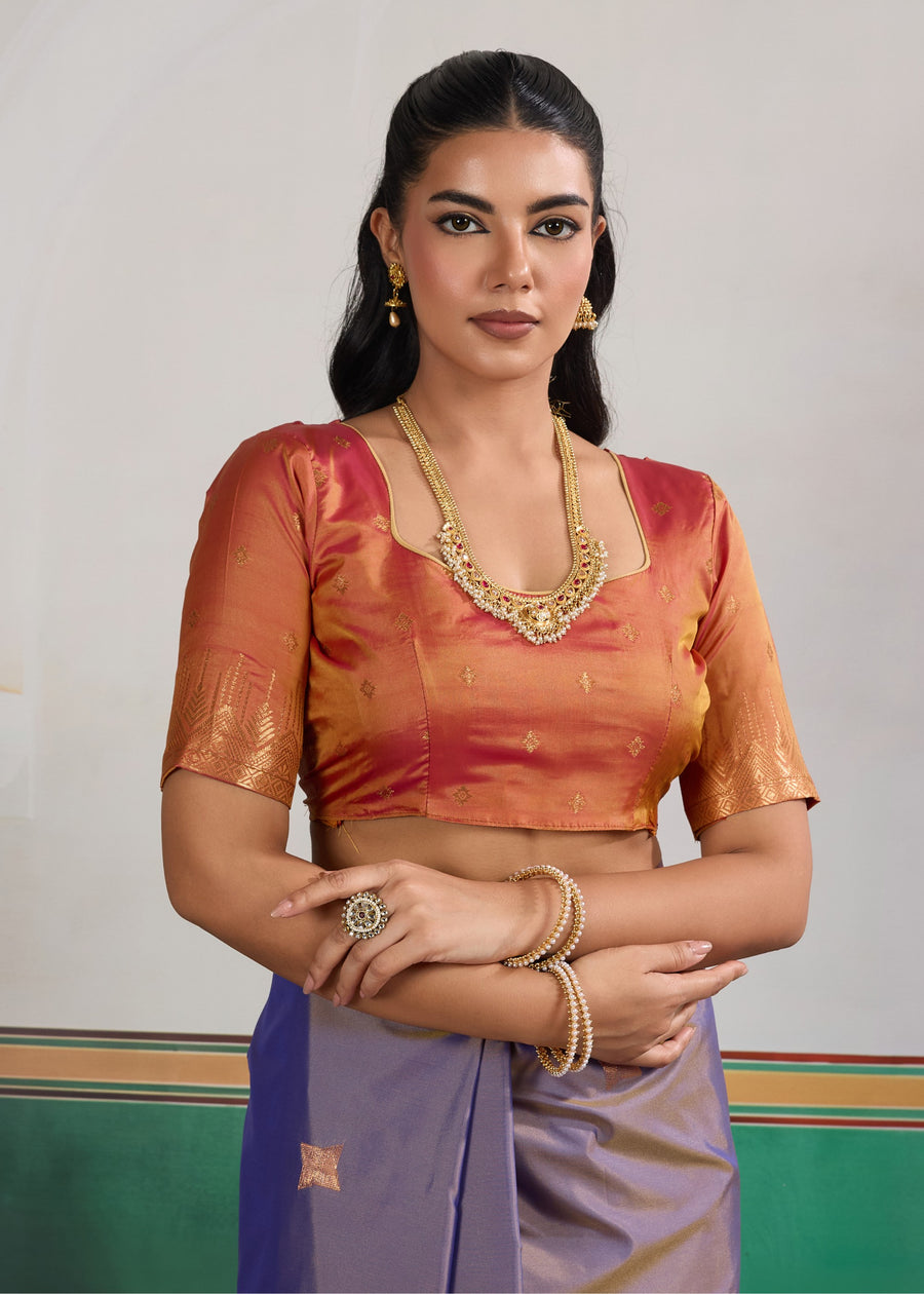 Lavender Pure Soft Silk Handloom Saree Panetar Saree Anant Tex Exports Pvt.Ltd..